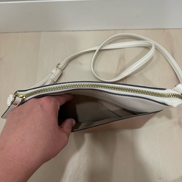 Nanette Lepore Risley Dome Crossbody Bag Purse Zipper Strap Almond/Rice - Picture 15 of 15